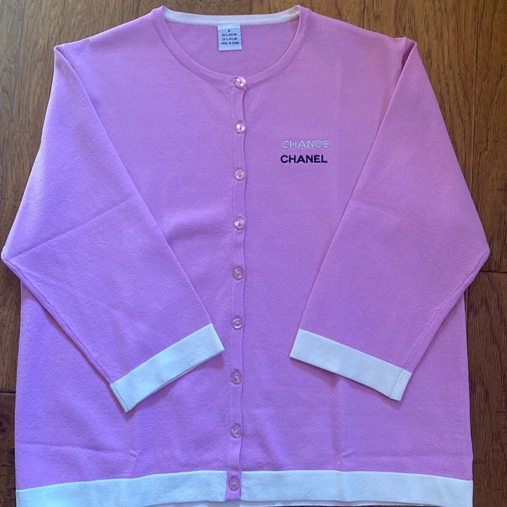 Chanel chance pink cardigan